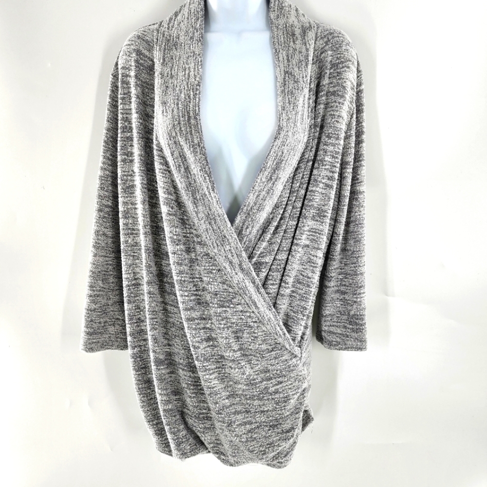 41 Hawthorn size XXL gray cowl V neck sweater